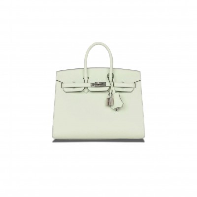 HERMÈS BIRKIN 25 SWIFT LEATHER BUBBLE GREEN SILVER BUCKLE BAG H049362CK01 (25*20*13cm)